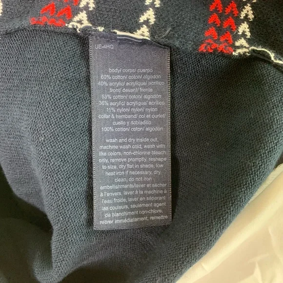 Tommy Hilfiger faux layered navy & red sweater NWT - Picture 11 of 11